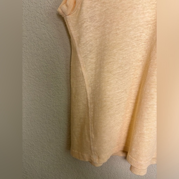 NWT Frame Washed Nude Peach Pink 100% Organic Linen Rolled Muscle T-Shirt S - Picture 6 of 9